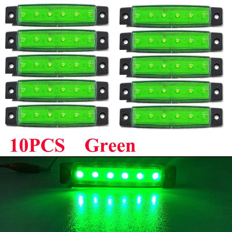 6LED Long Strip Side Light 12vTrailer Truck Side Light 10 Pcs Always On 12V Trailer Truck Side Light Waterproof Truck Light Width Indicator Tail Light