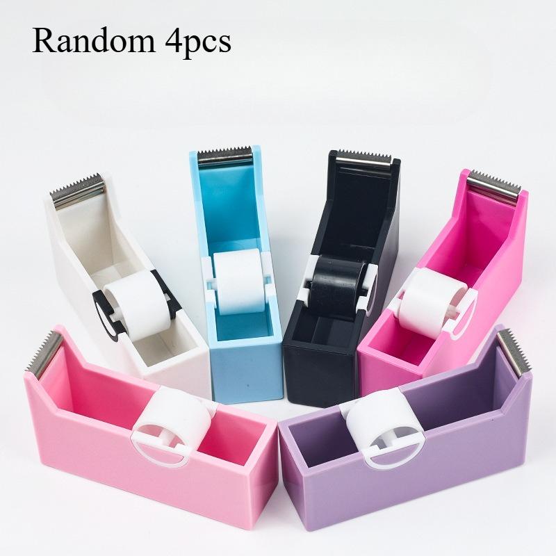 4pcs Eyelash Extension Tape Holder Base Lash Adhesive Tape Cutter Dispenser Grafting Lash Plastic Rotating Tape Cutting Makeup T