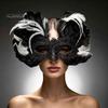 Cosplay Kostüm Requisiten Feder Maskerade Maske, Halloween Halbgesicht Vintage Venezianische Party Maske Augen für Karnevalskostüm, Mardi Gras, Fotoshooting