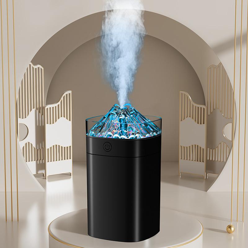 Neuer tragbarer Vulkan-Riss-Luftbefeuchter 400ml USB Heim-Desktop mit LED-Nachtlicht USB-Kabel Stromversorgung Diffusor
