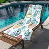 Sanrio Hangyodon Themed Beach Towel Kawaii Dessert Print Lightweight Towel for Summer Beach Pool Bath Travel
