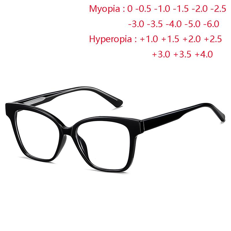 0 -0.5 -0.75 To -6.0  Anti Blue Rays Oval Prescription Spectacles With Cylinder Vintage Spring Hinge Short-Sight Eyewear