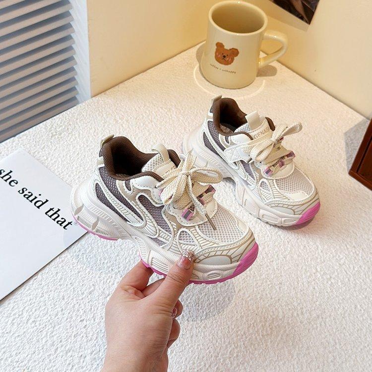 Children's spring new fashion trend dad shoes older children non-slip breathable sports shoes boys and girls fried street running shoes