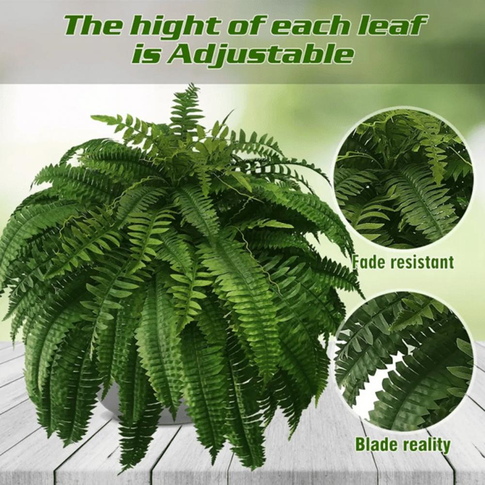 1 Set 28 Leaves Artificial Fern Wedding Faux Greenery Outdoor Garden Yard Plastic Plants Fake Fern Leaves Home Party Decoration