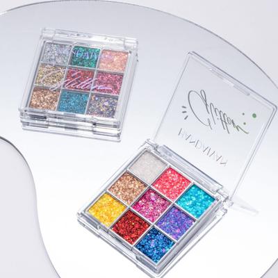 Make-up Lidschatten Lang anhaltend Leicht Zart 9-Farben Bühne Neujahr Auftritt Glänzender Lidschatten für Mädchen