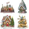 2D Flachdruck Winter Weihnachtshaus DIY Schreibtisch Diamantmalerei Kits Diamantmalerei Schreibtisch Ornamente Kit für Erwachsene Anfänger