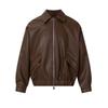 Mens Vintage PU Leather Jacket - Streetwear Brown Black Loose Fit Winter Casual