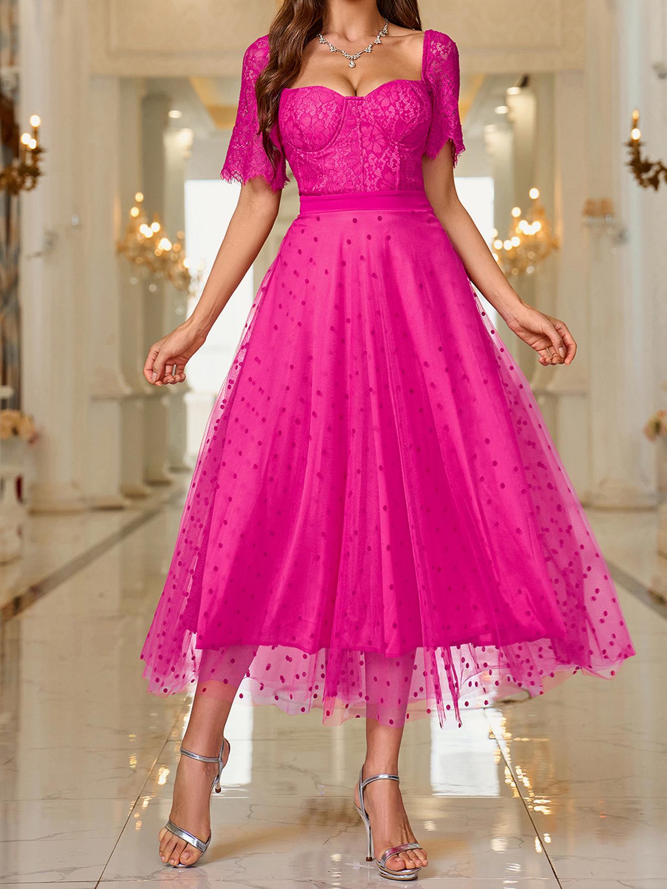 

Элегантное длинное платье в европейском и американском стиле с открытой спиной, однотонное, для женщин M красный/персиковый