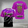Men's Summer Short-sleeved Sports T-shirt with 3Dprint of Monster Energy, Quick-drying and Moisture-absorbing Cycling Sportswear