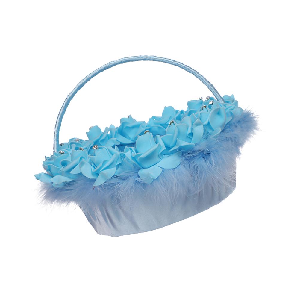 Panier en osier pour fleurs, bonbons joyeux, mariage, paniers roses délicats pour fleurs de mariée