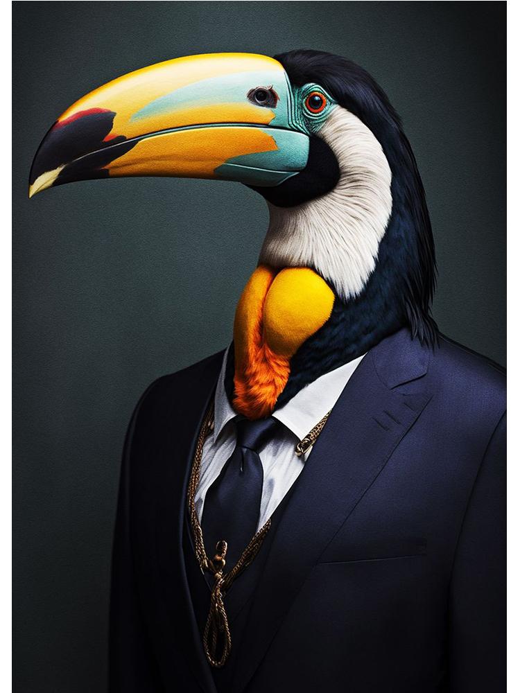 Mode Business Anzug Tiere Eule Affe Elefant Porträt Leinwand Malerei Poster Druck Wand Kunst Für Wohnzimmer Wohnkultur