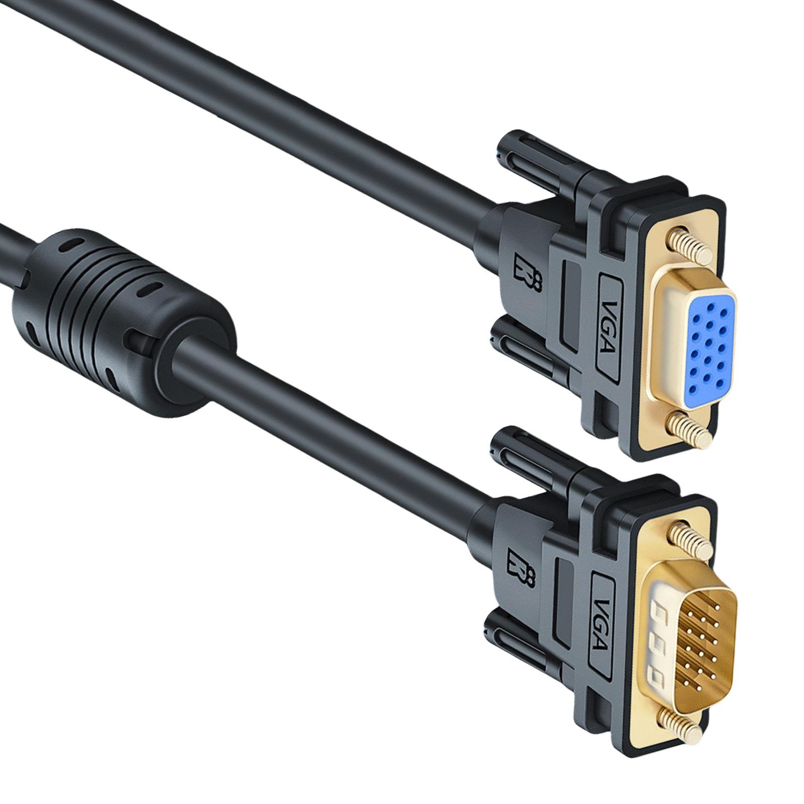 VGA Monitors Extension Cable VGA Male To Female Extender AntiInterference Double Magnetic Rings,Multiple Length