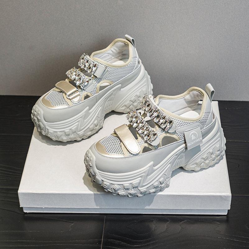 

Поп-туфли с толстой подошвой, дышащая обувь, повседневные модные сандалии 39 серый