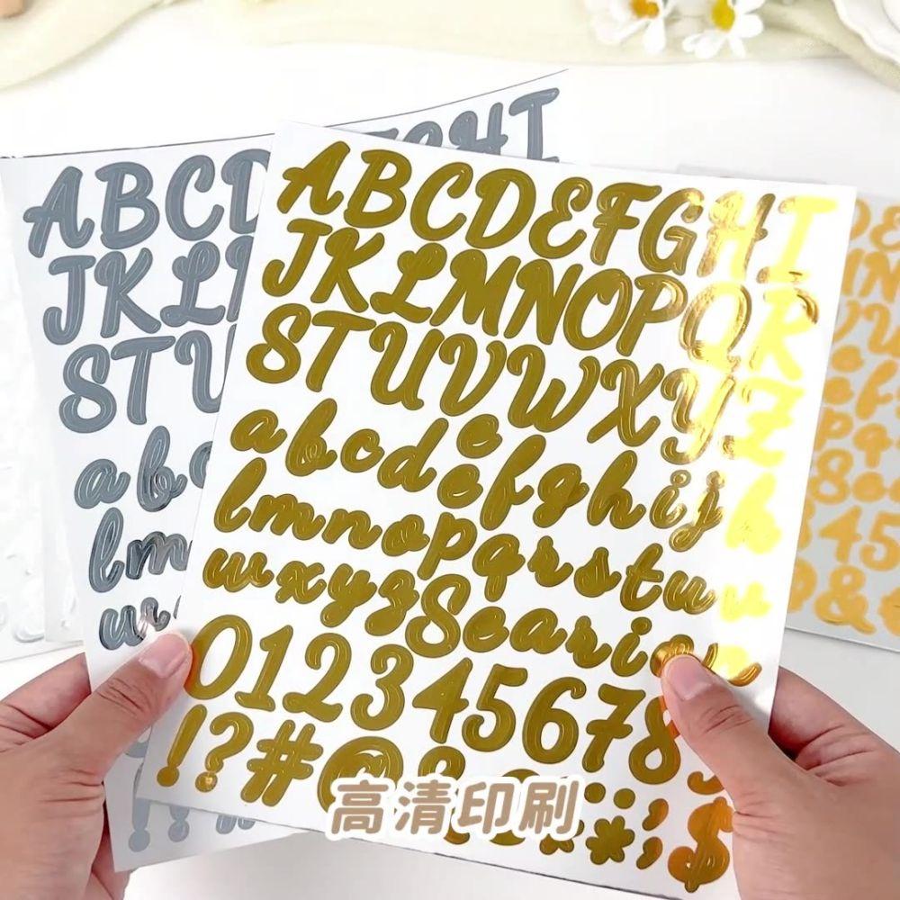5Pcsset Colorful Letter Stickers Self-Adhesive Vinyl Alphabet Number Sticker For Mailboxsign Door Address Numbercardscups