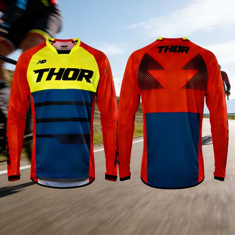 THOR Long Sleeve Mountain Bike Jersey Cycling Apparel Quick Dry Downhill Riding Shirt Men