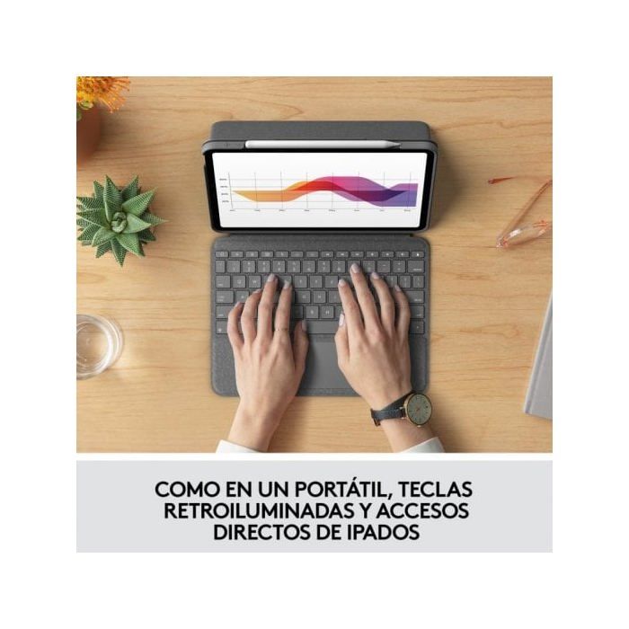 Logitech Folio Touch Tastaturhülle für iPad Air 4./5. Gen. - Grau