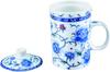 Kanda Chinese Tea Mug with Strainer (71075) White Flower Design 468202