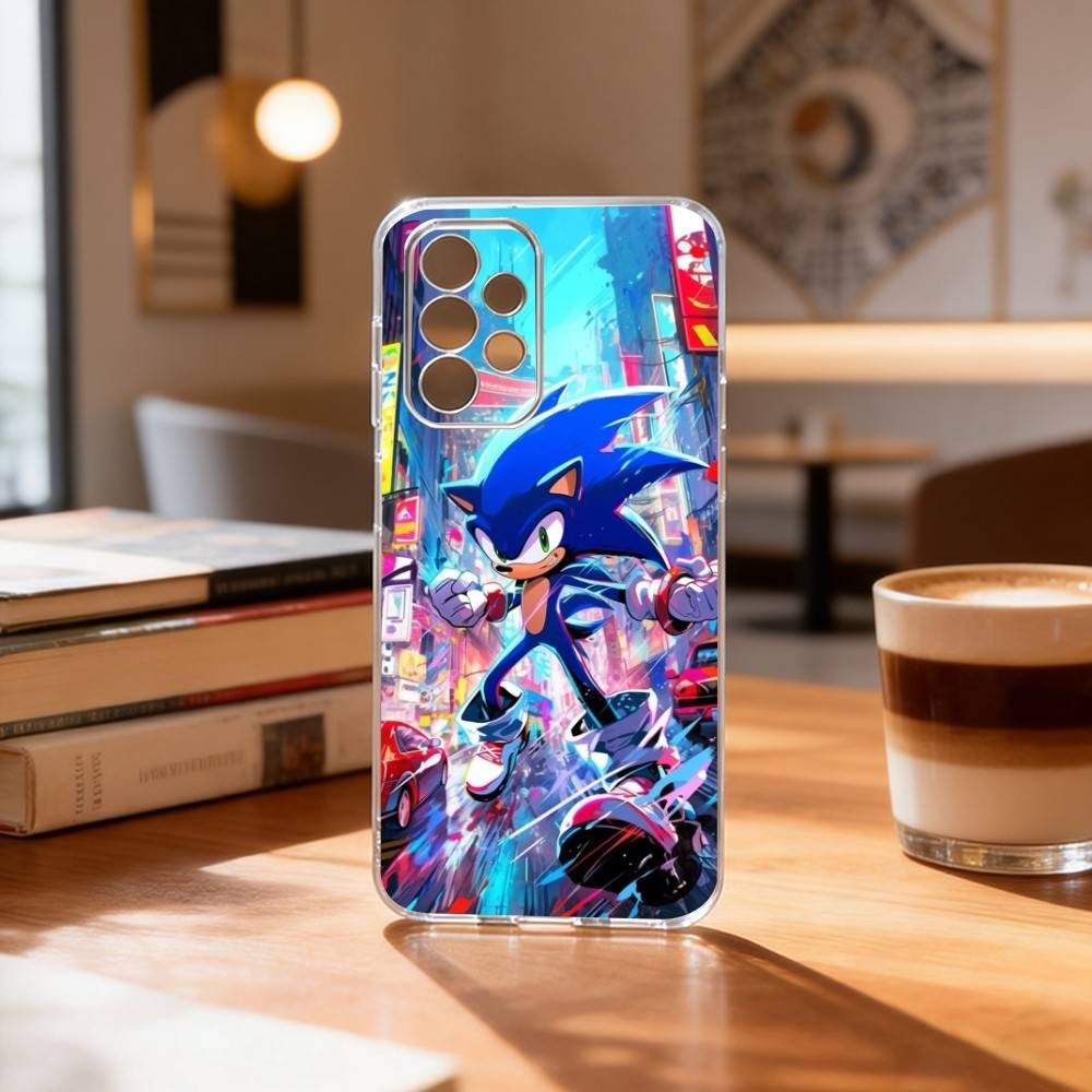 

S-Sonic & K-Knuckles Phone Case Transparent Silicone Soft For Samsung S25,S24,S21,S22,S23,S30,Ultra,S20,Plus,Fe Samsung S21