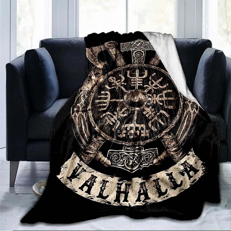 Severská mytologie Vikingská deka Odin Rune Nordic dekorativní flanelová deka