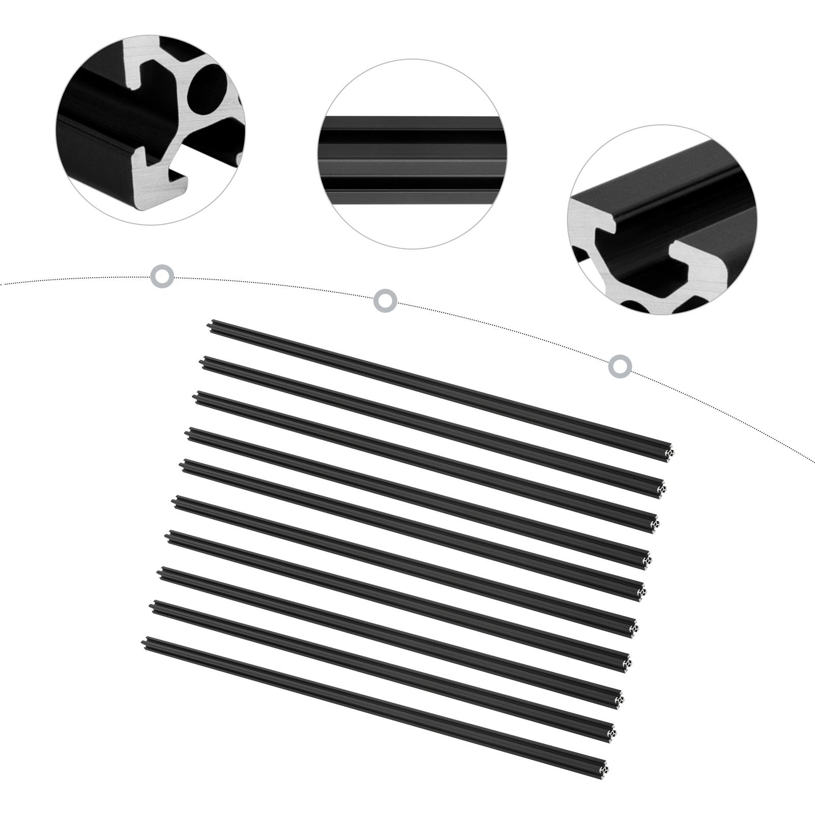 

10 шт. Алюминиевый профиль с Т-образным пазом Алюминиевый профиль с Т-образным пазом для деталей 3D-принтера и алюминиевый профиль для ЧПУ 1000mm чёрный