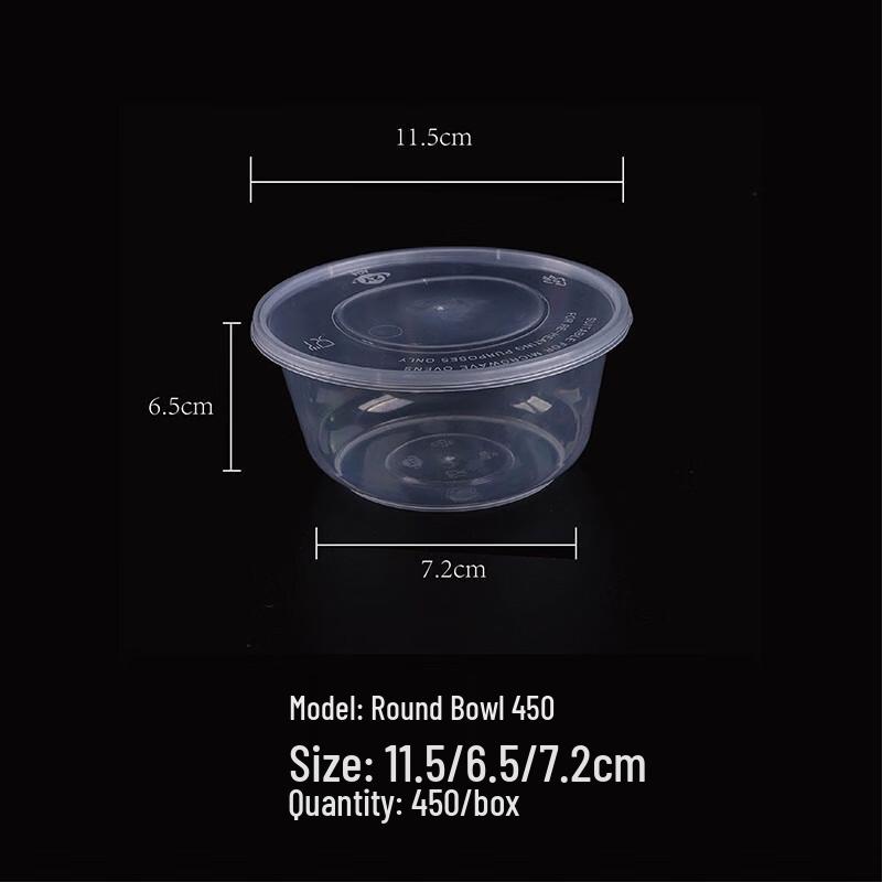 Disposable Round Plastic Food Container 450ml