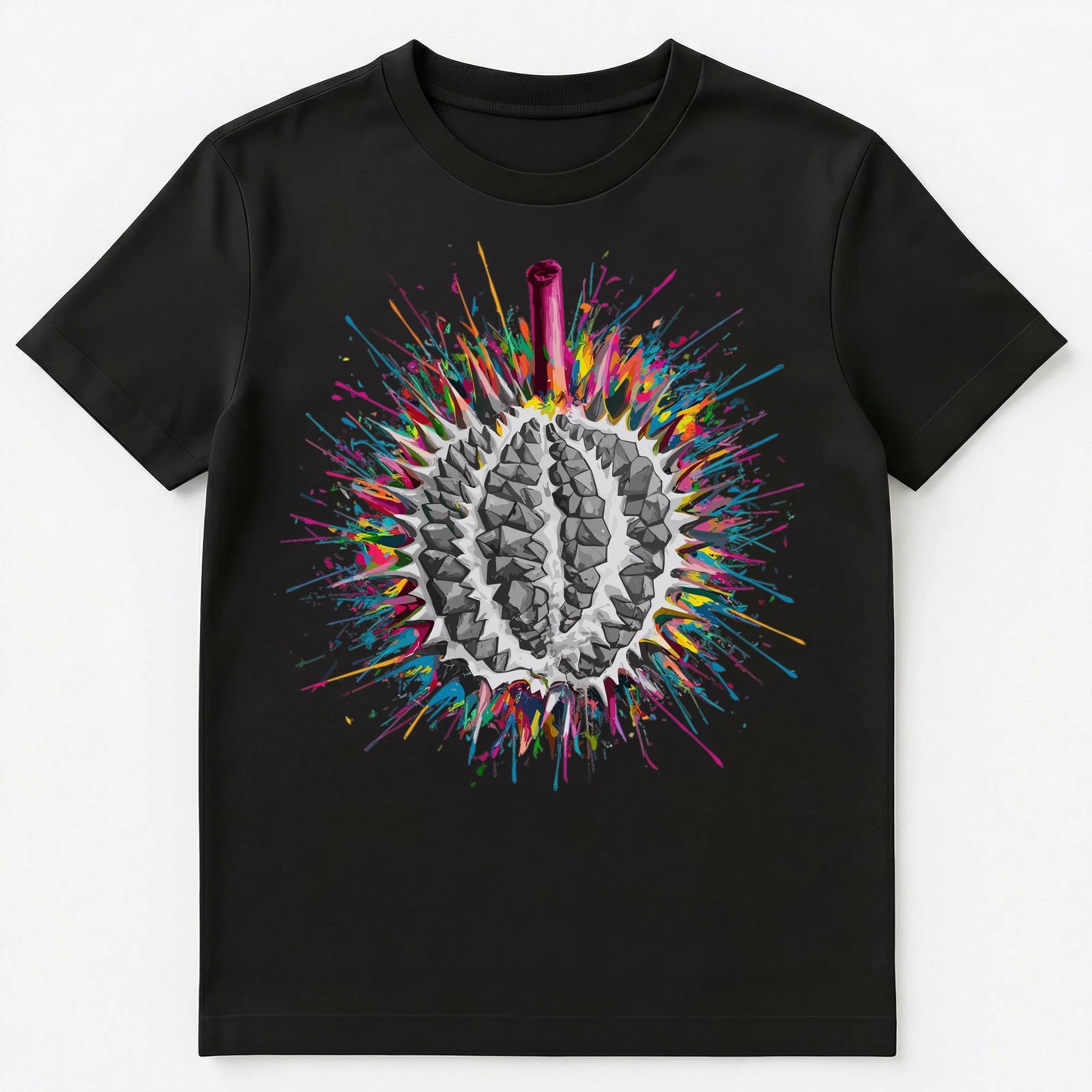 

Colorful Paint Splash Durian Art Graphic Unisex T-Shirt M
