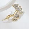 Elegant Ginkgo Leaf Pearl Brooch for Women - Luxury Alloy Pin