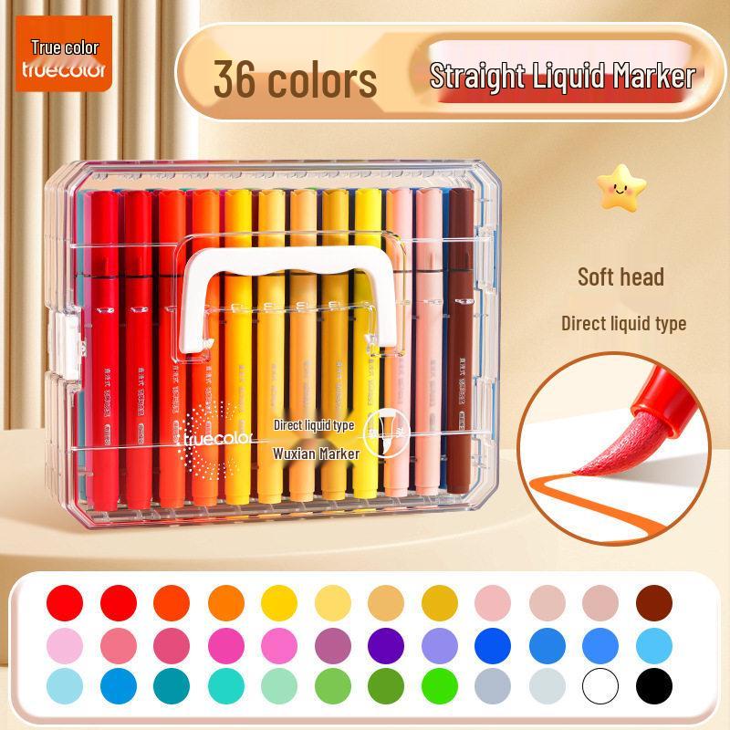 True Color Stackable Soft Tip Liquid Acrylic Marker for Student Art & Drawing