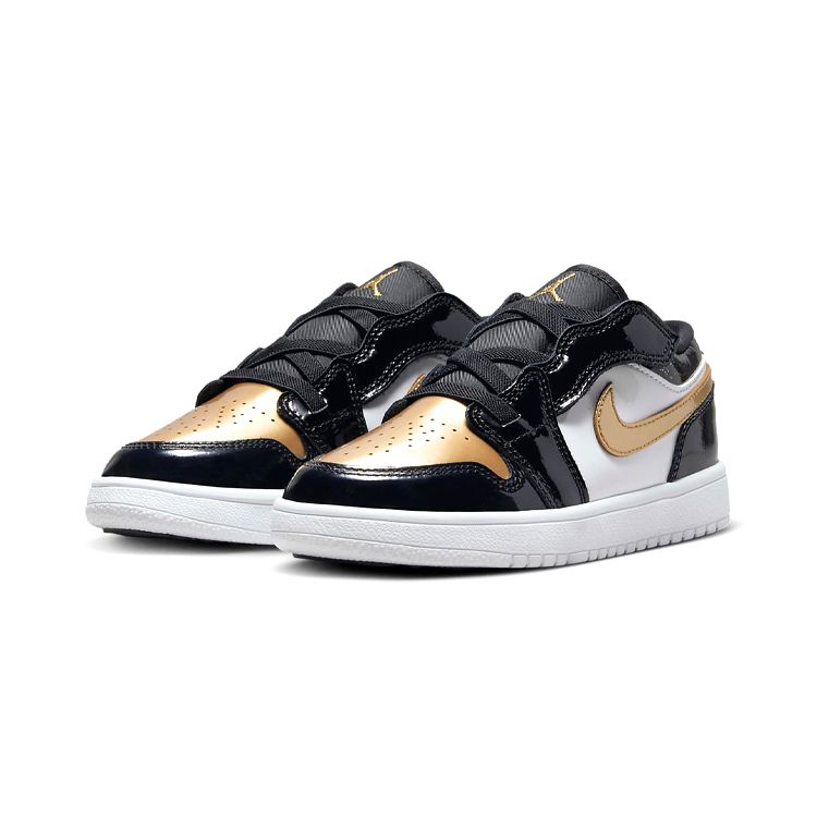 Air Jordan 1 Low ALT SE BP Gold Toe Kids Sneakers Black Metallic-Gold White DZ6318-071