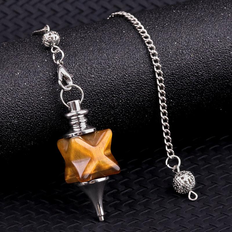 1pc Natural Stone Quartz Pendulum Crystal Merkaba Star Pendant Onyx Men Women Pendant Hexagram Necklaces Trendy Jewelry