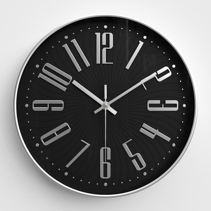 Wall Clock Modern Simple Three-dimensional Characters Personalized Creative Round Wall Clock Bedroom Silent Quartz Clock 12 Inches 30CM