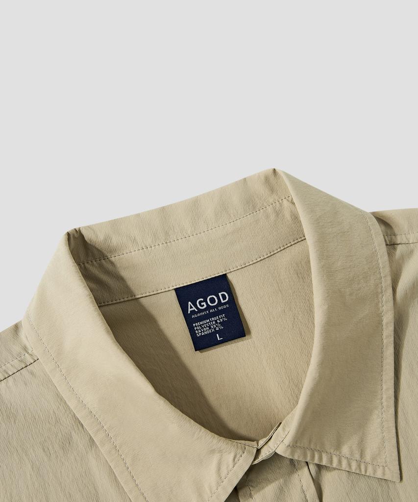AGOD Utility Pocket Nylon Shirt [Beige]