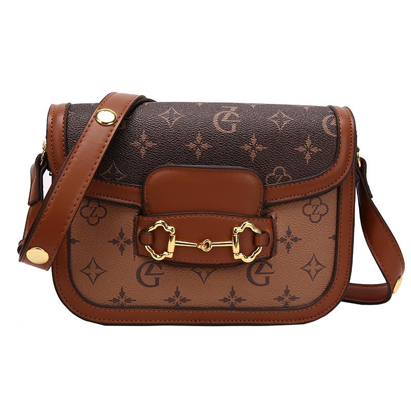 Women's Bag New Trendy Versatile Printed Shoulder Messenger Bag High Texture Retro Saddle Bag Bags