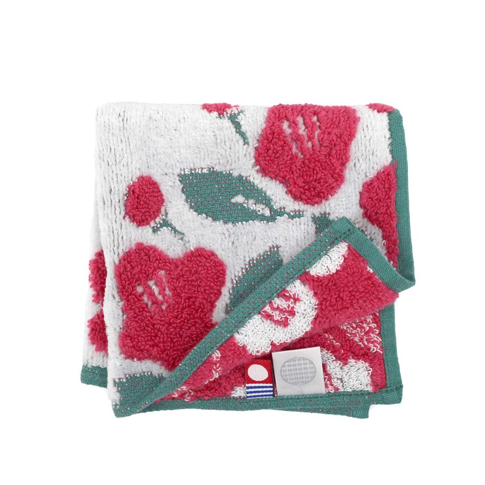 

Iori Imabari Towel Camellia Handkerchief, 22x22cm, (Red)