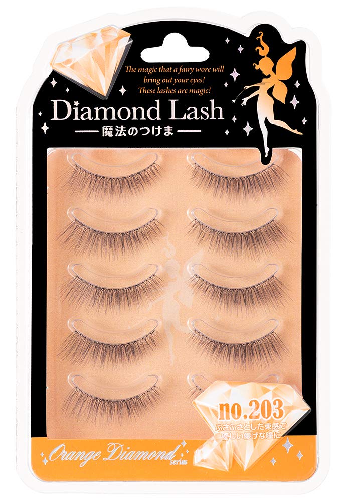 

Diamond Lash 5 pairs upper For ephemeral eyes with a fluffy lash [no.203] (for eyelashes) soft, look. оранжевый