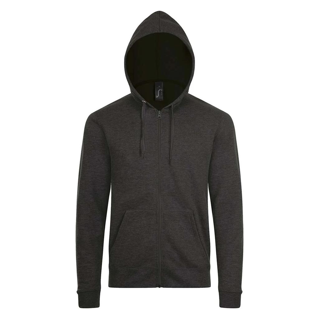 SOLS Felpa con cappuccio da uomo in tinta unita con zip Stone