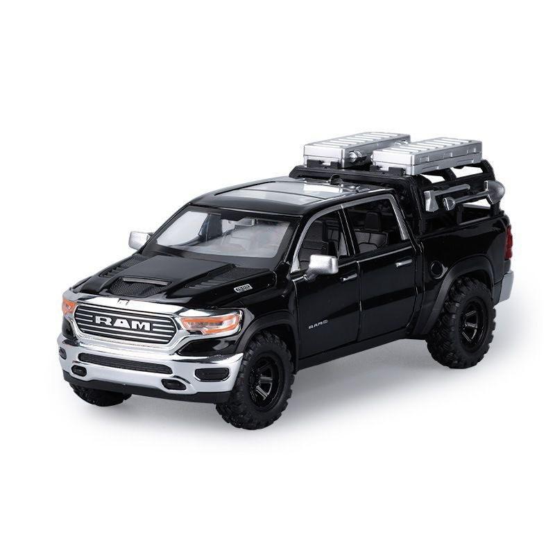 1:32 Do Ram 1500 Rex Pick-up Legering Auto Model Diecasts Metaal Off-Road Voertuigen Auto Model Simulatie Geluid Licht Verzameling Cadeau black