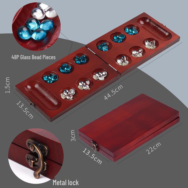 Kids' Gem African Chess Puzzle: Wooden Beads Sorting & Planting Checker Game