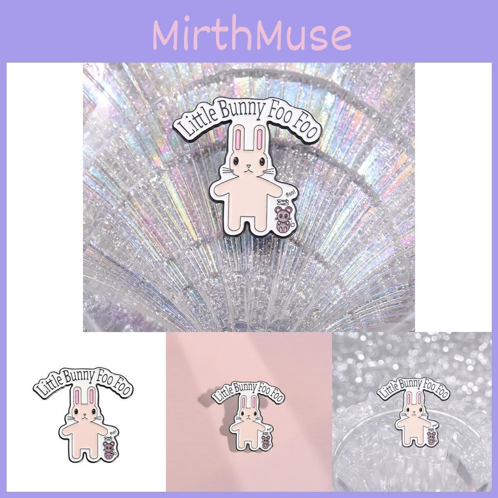 Adorable Cartoon Metal Brooch Pink Bunny And Mouse Design Stylish Accessory For Everyone
