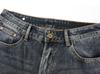 Embroidered Retro Washed Denim Jeans for Men