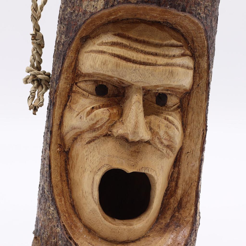 Tree Trunk Face – Bird House – Grumpy Old Man