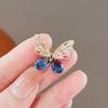High-end Blue Butterfly Brooch High-end Women's Niche Suit Corsage Elegant Clothing Accessory Pin Anti-glare Clasp