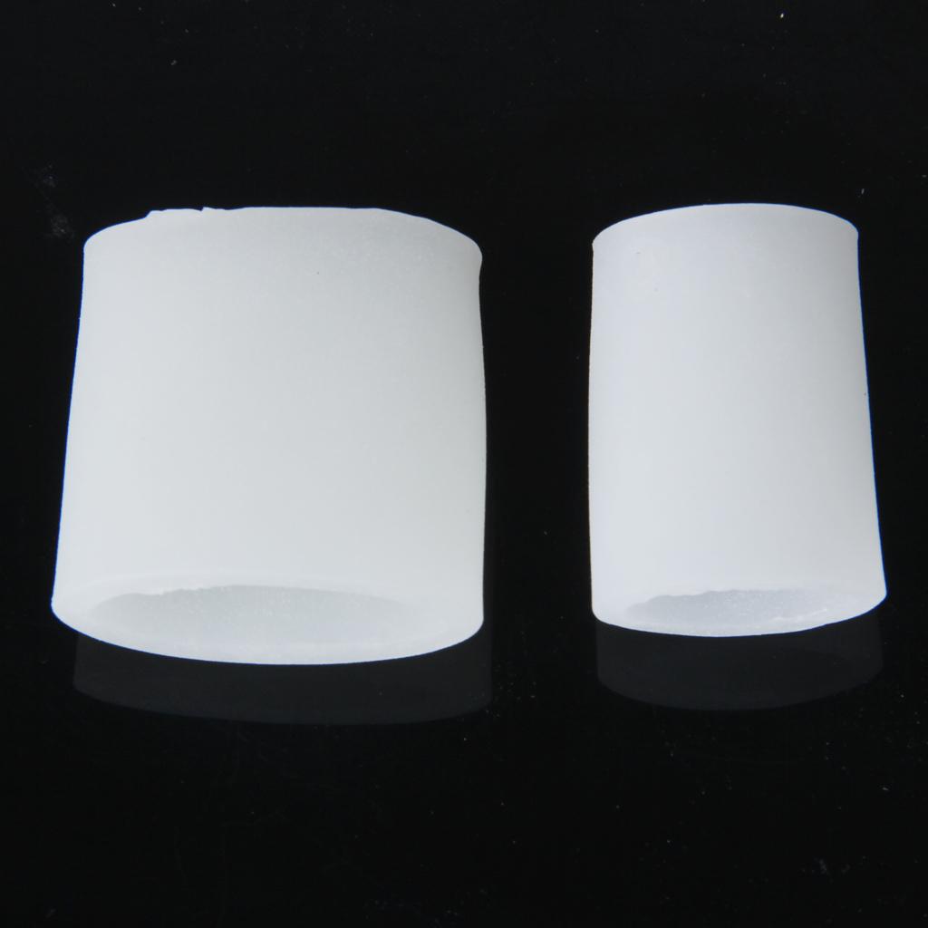 2 Pieces Open Silicone Toe Tube - Sleeves Corn Pad Protectors for Cushions Corns, Blisters,