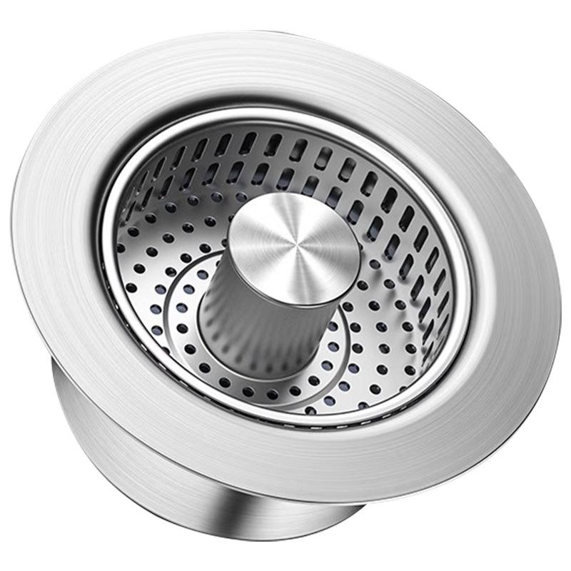

1PC Stainless steel kitchen sink filter bouncing core sewer universal press type vegetable basin sink leakage plug