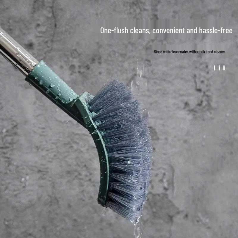Wall-Mounted Long-Handle Soft Bristle Toilet Brush for Effective Cleaning