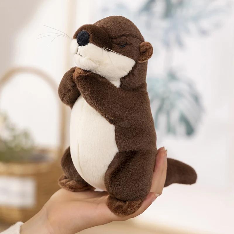 Favorite Toy Boys Brown Cute Lifelike Otter Plush Toy Simulation Stuffed Animals Bank Beaver Soft Doll Kids Toys Birthday Gift For Girl