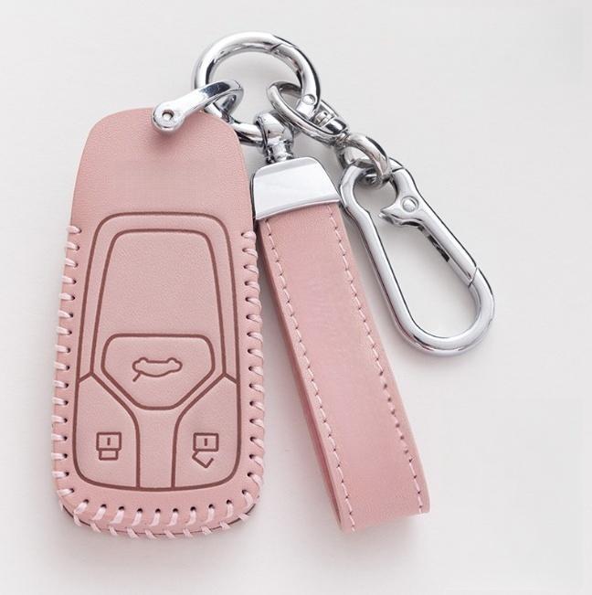 

Oli Leather Car Remote Key Cover Case Shell For A4 B9 A5 A6L A6 S4 S5 S7 8W Q7 4M Q5 TT TTS RS Coupe Styling Accessories розовый