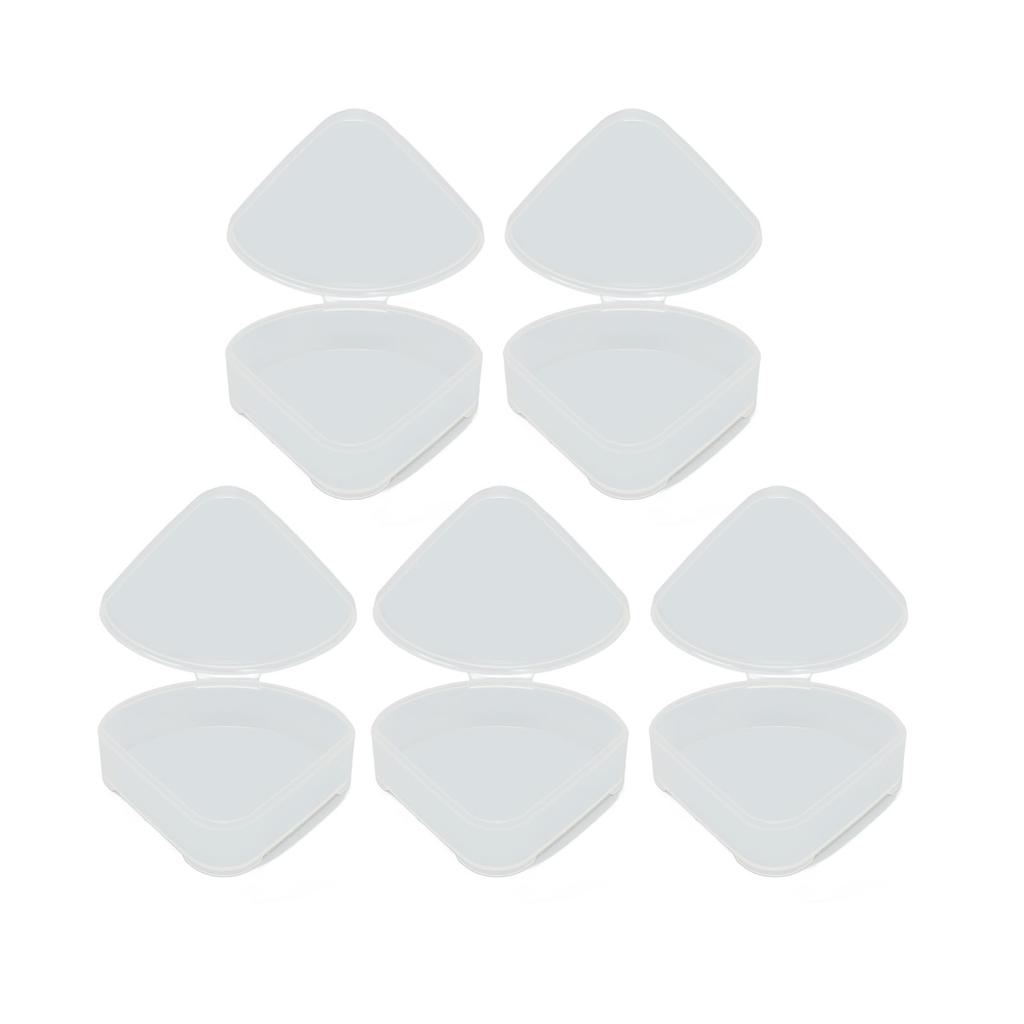 5pcs Powder Puff Storage Box Portable Transparent Triangle Makeup Puff Container Case for Bead Capsu