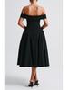 Women's European & American Off-the-Shoulder Backless Dress - Solid Color, Long and Sexy Fashion Style (2026 In Stock)