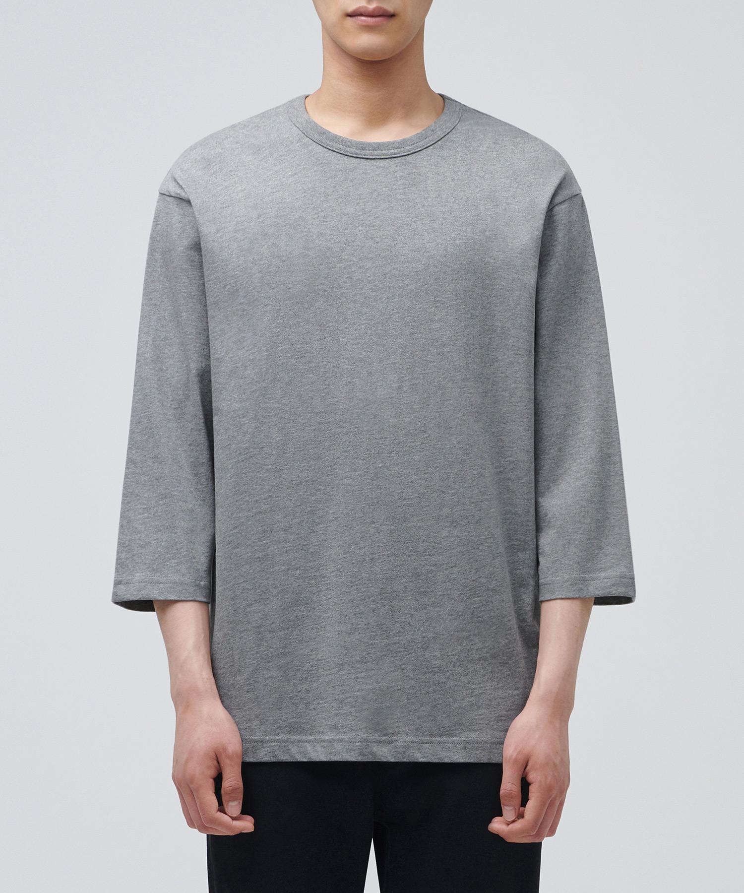Musinsa Standard Crew Neck Sleeve T-Shirt [Melange Gray] Melange Gray/S